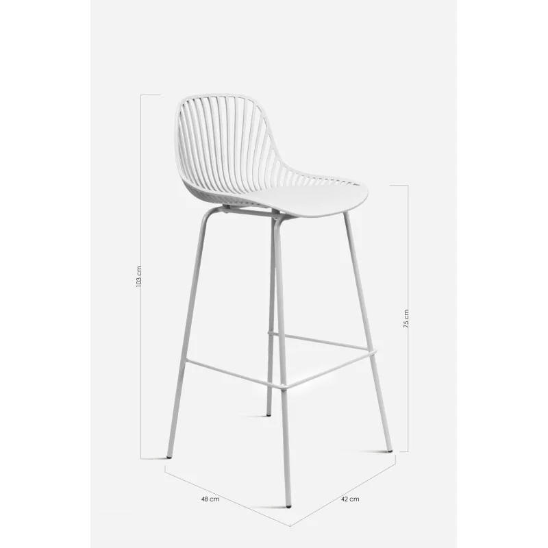 Taburete de Cocina Alto de Polipropileno - Elif