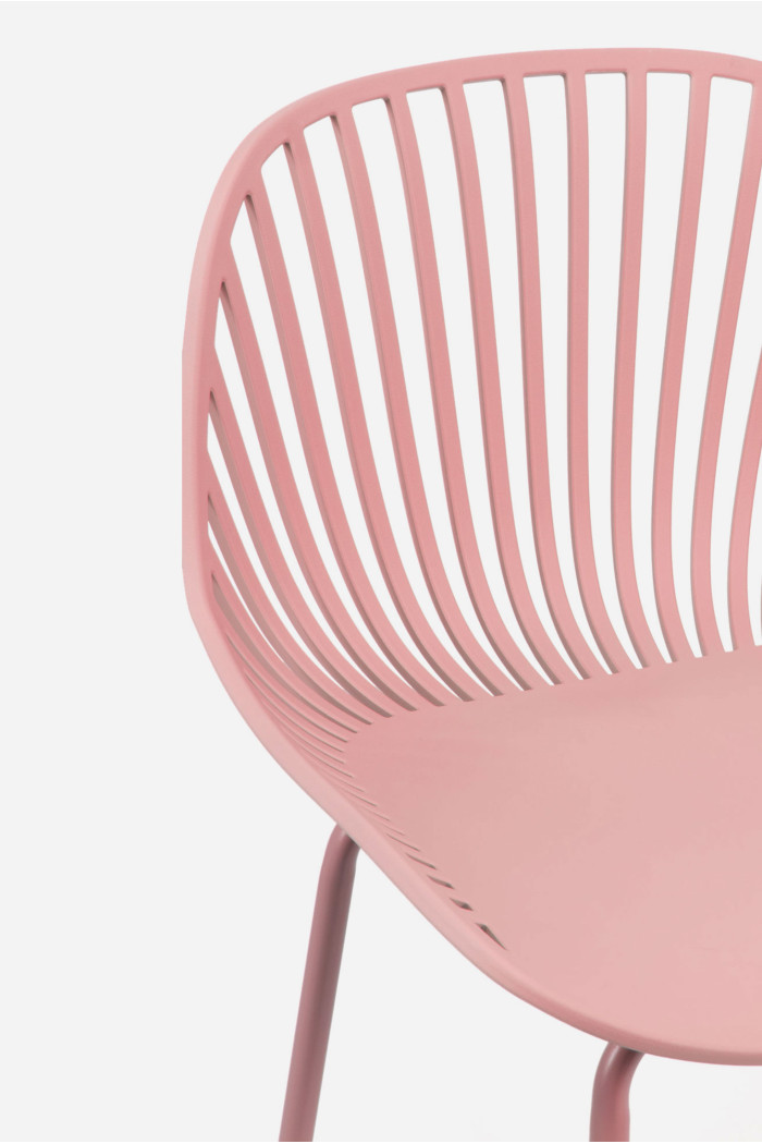 Taburete de cocina alto de polipropileno con respaldo