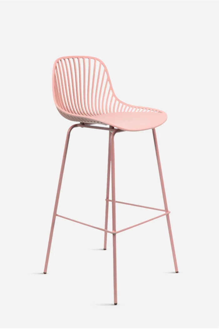 Taburete de cocina alto de polipropileno con respaldo