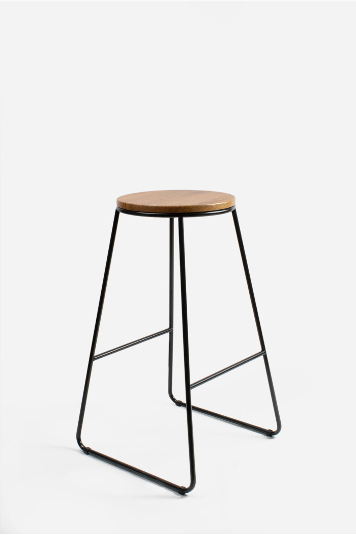 Taburete Alto Industrial Madera y Metal - Arlo