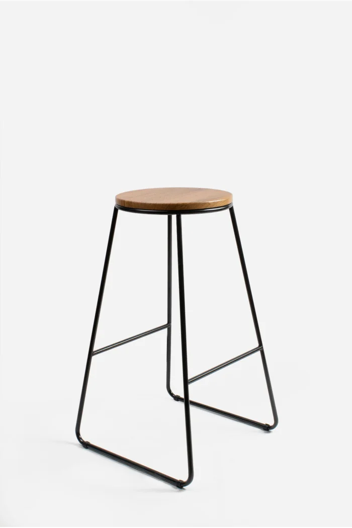Taburete Alto Industrial Madera y Metal - Arlo