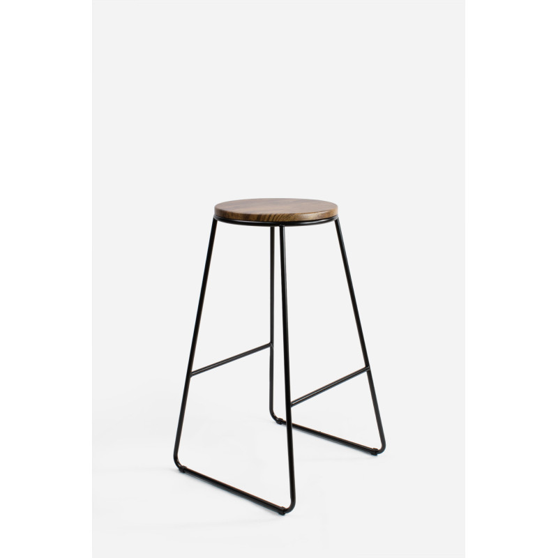 Taburete Alto Industrial Madera y Metal - Arlo