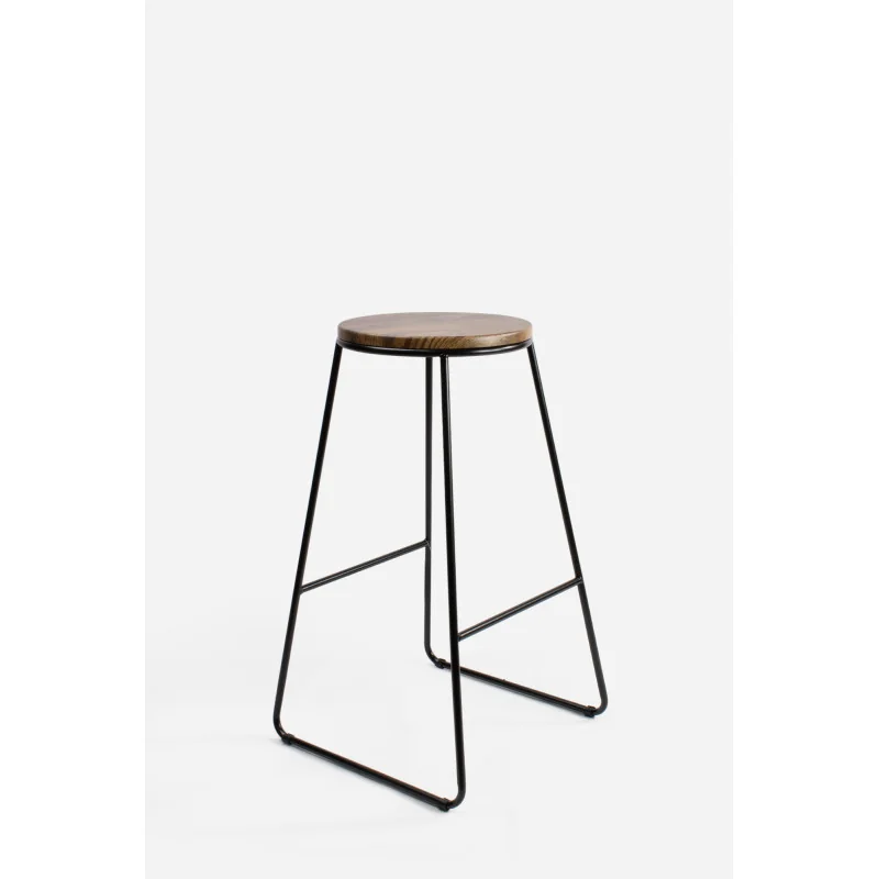 Taburete Alto Industrial Madera y Metal - Arlo