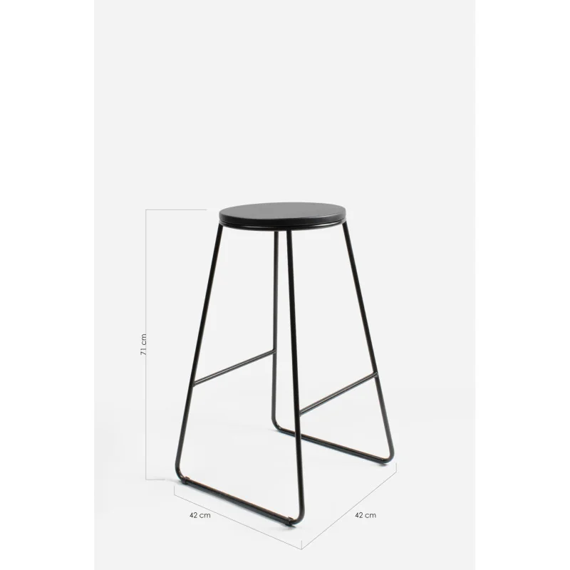 Taburete Alto Industrial Madera y Metal - Arlo