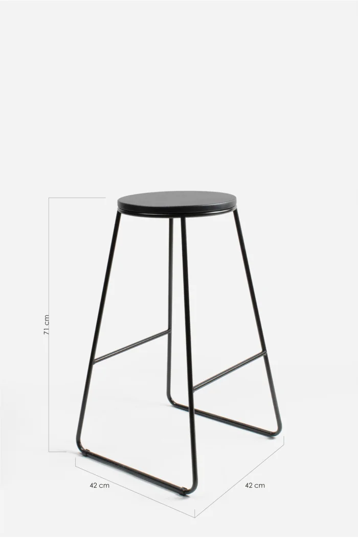 Taburete Alto Industrial Madera y Metal - Arlo