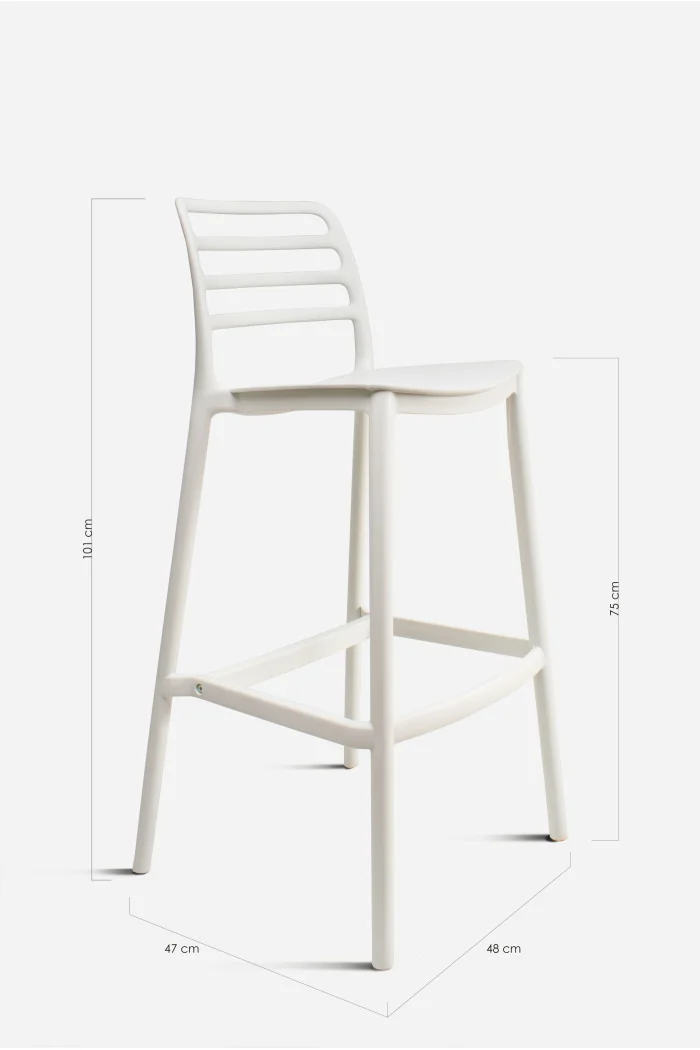 Taburete Alto con Respaldo de Lamas - Nour