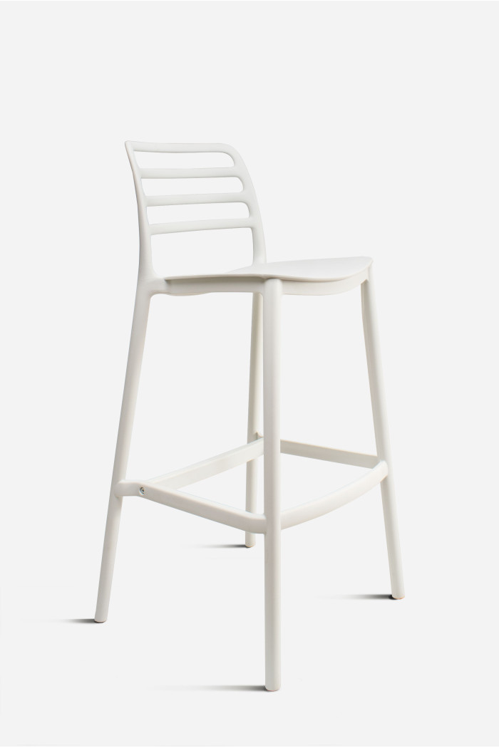 Taburete Alto con Respaldo de Lamas - Nour