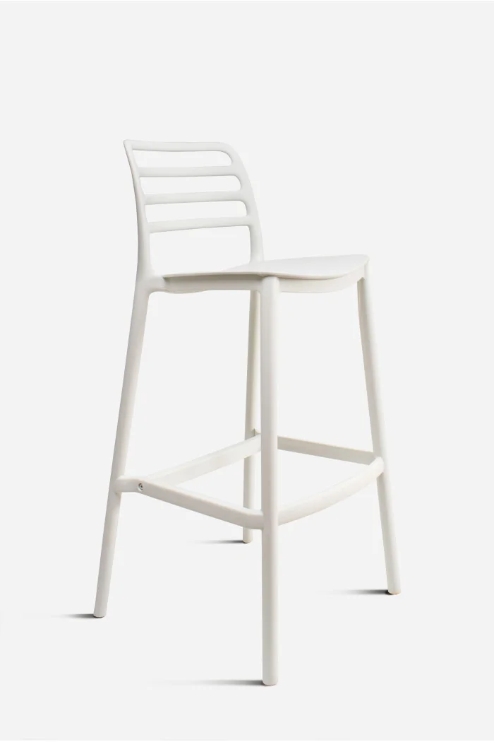 Taburete Alto con Respaldo de Lamas - Nour