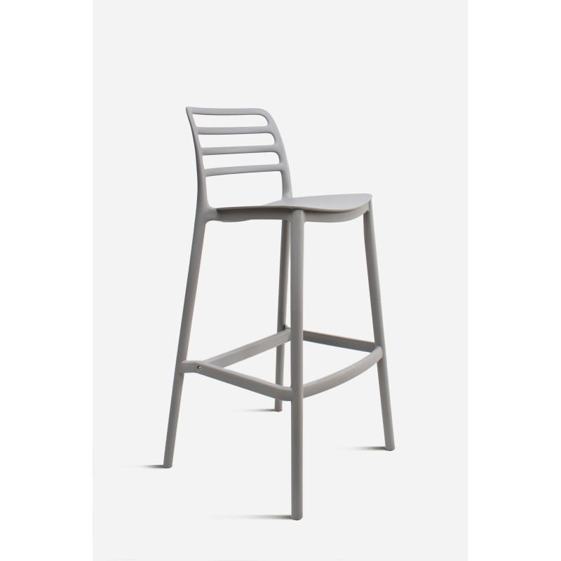 Taburete Alto con Respaldo de Lamas - Nour