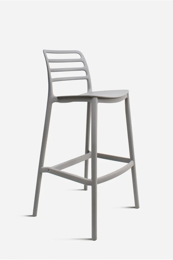 Taburete Alto con Respaldo de Lamas - Nour