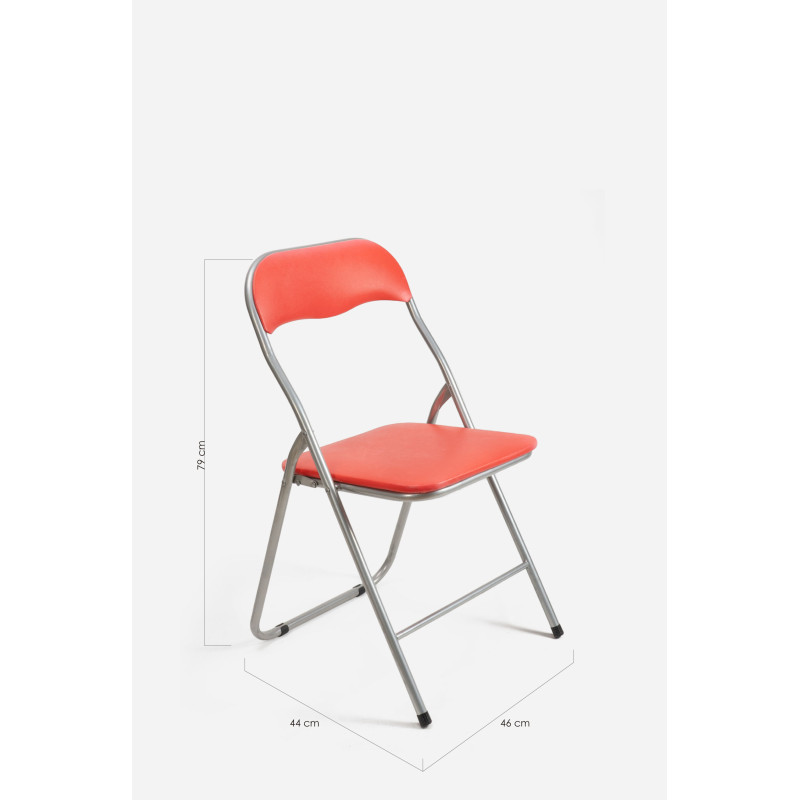 Silla de Metal Plegable Acolchada - 44 x 46 x 79 cm