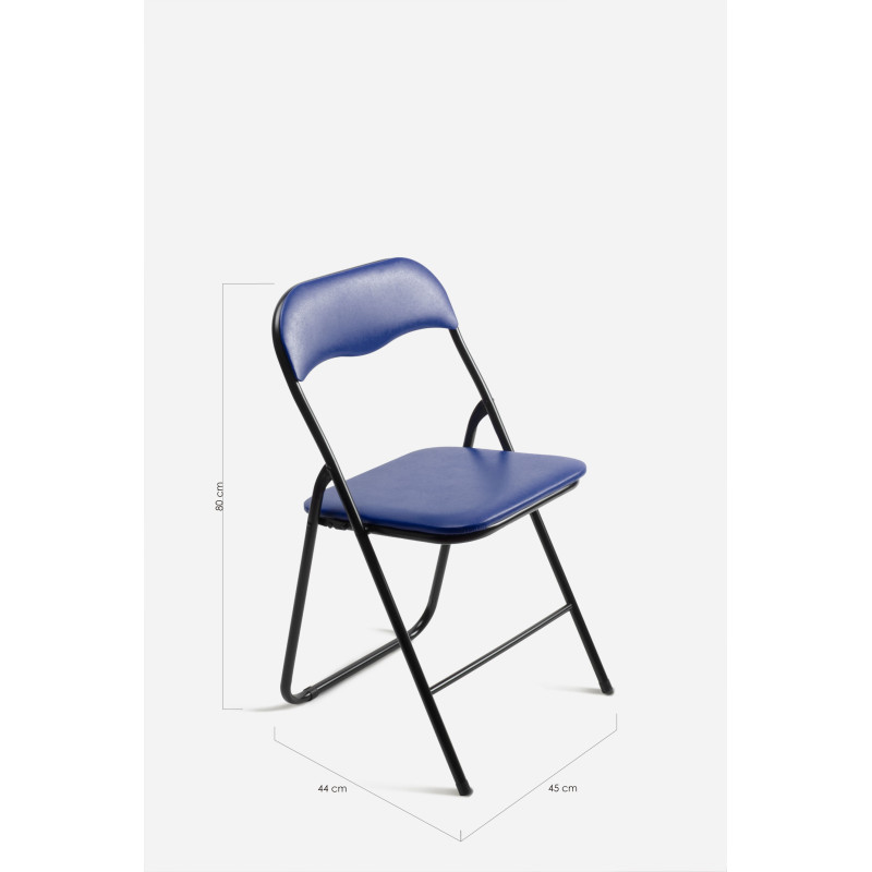 Silla de Metal Plegable Acolchada - 44 x 46 x 79 cm