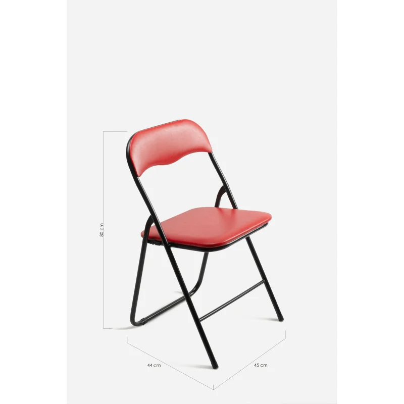 Silla de Metal Plegable Acolchada - 44 x 46 x 79 cm