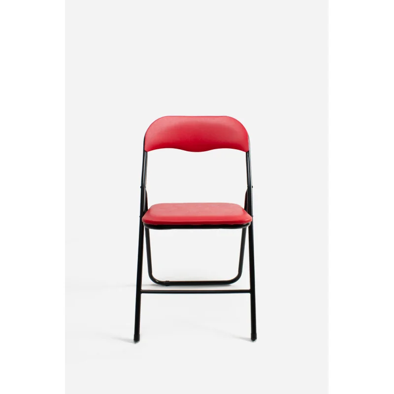 Silla de Metal Plegable Acolchada - 44 x 46 x 79 cm