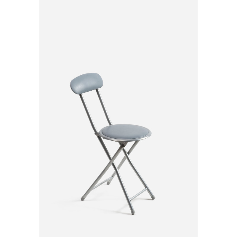Silla Plegable de Metal con Asiento y Respaldo Acolchado - 30 x 39 x 72 cm