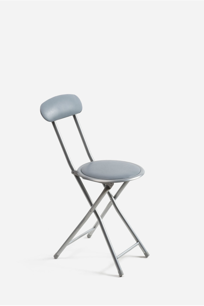 Silla Plegable de Metal con Asiento y Respaldo Acolchado - 30 x 39 x 72 cm