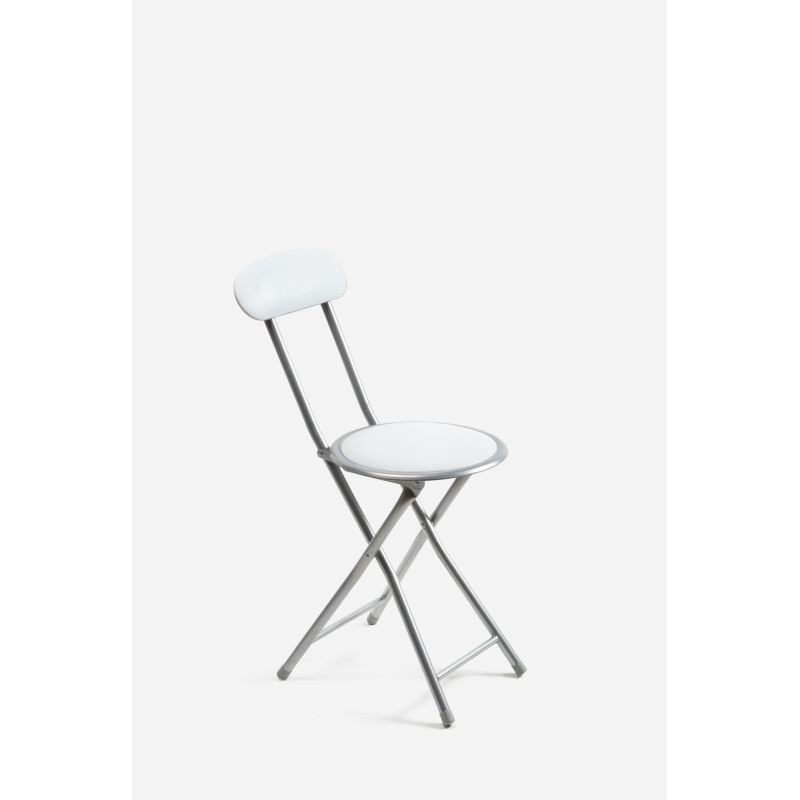 Silla Plegable de Metal con Asiento y Respaldo Acolchado - 30 x 39 x 72 cm