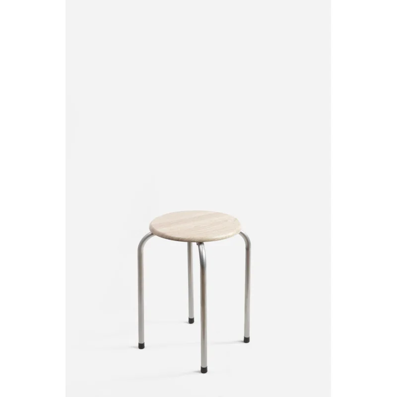 Taburete Auxiliar de Metal con Base de Madera - Darek