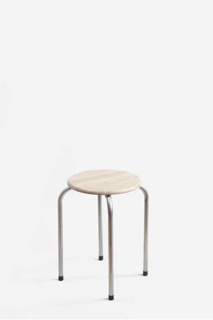 Taburete Auxiliar de Metal con Base de Madera - Darek
