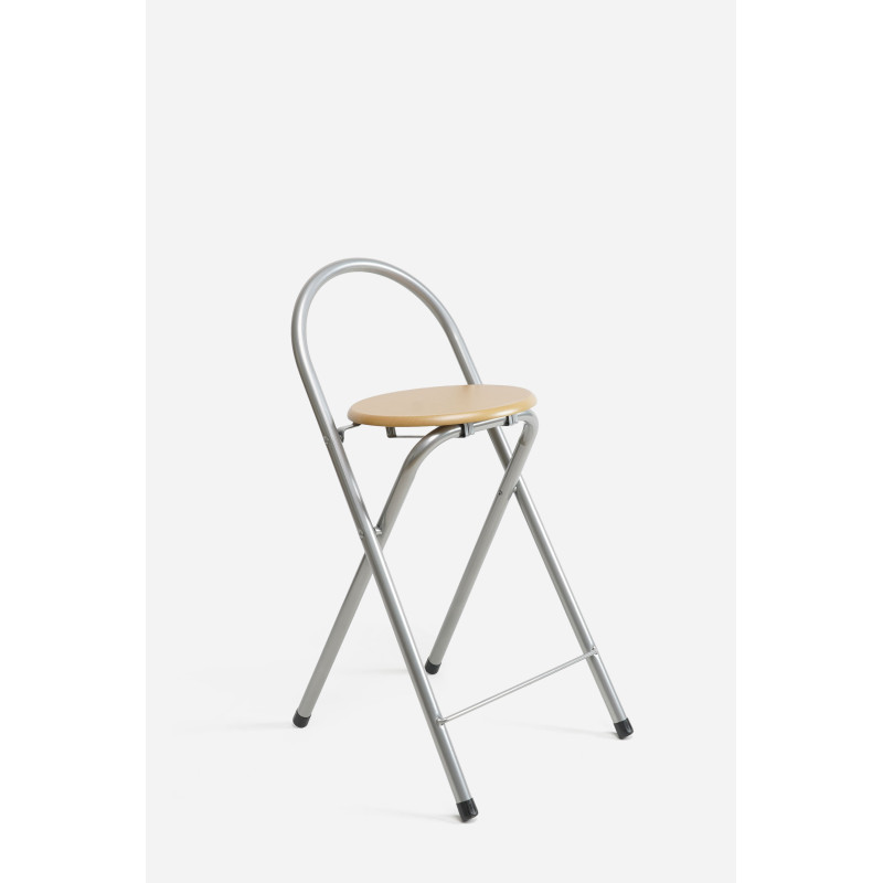 Taburete Plegable con Respaldo - Alto. 80 cm x Largo. 40 cm