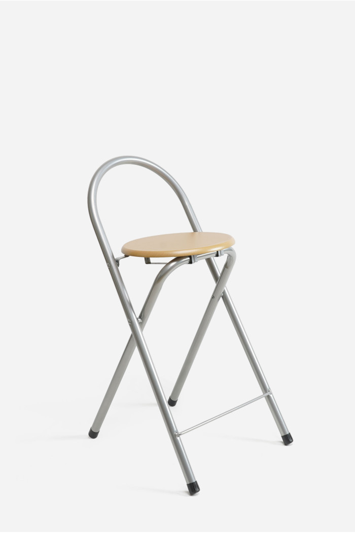 Taburete Plegable con Respaldo - Alto. 80 cm x Largo. 40 cm