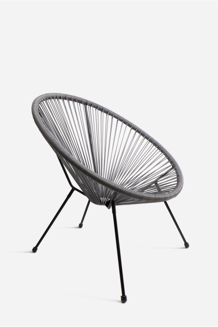 Silla Modelo Acapulco de Acero y Ratán