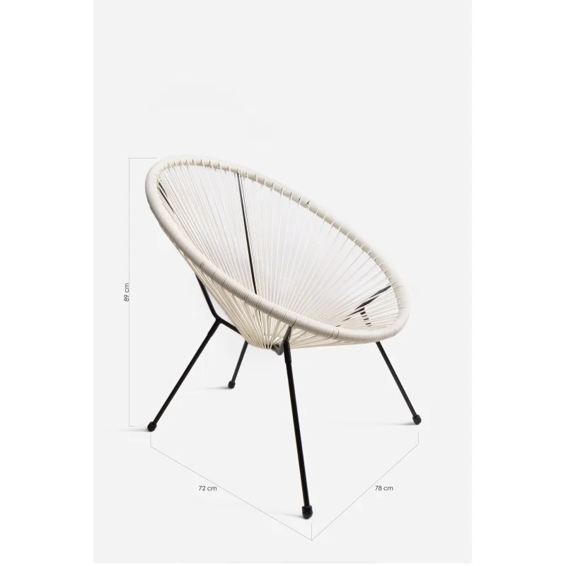 Silla modelo Acapulco de acero y ratán