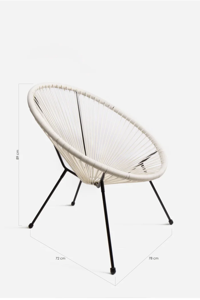 Silla modelo Acapulco de acero y ratán