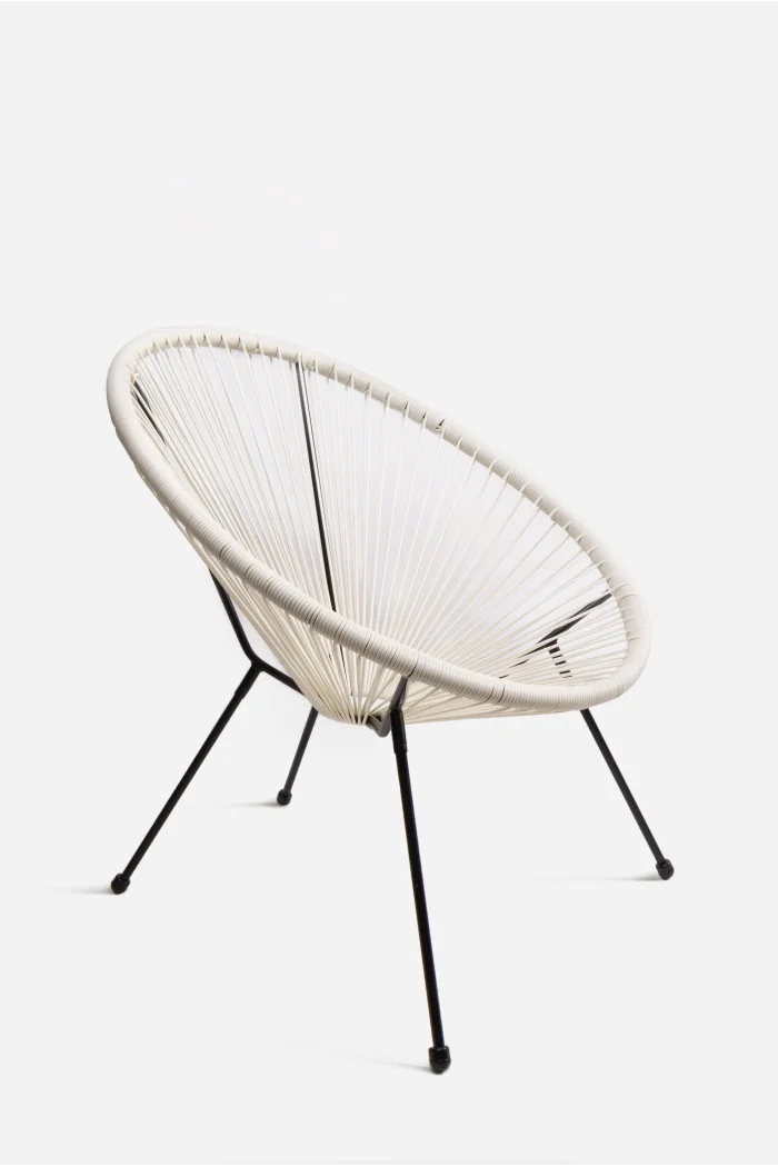 Silla modelo Acapulco de acero y ratán