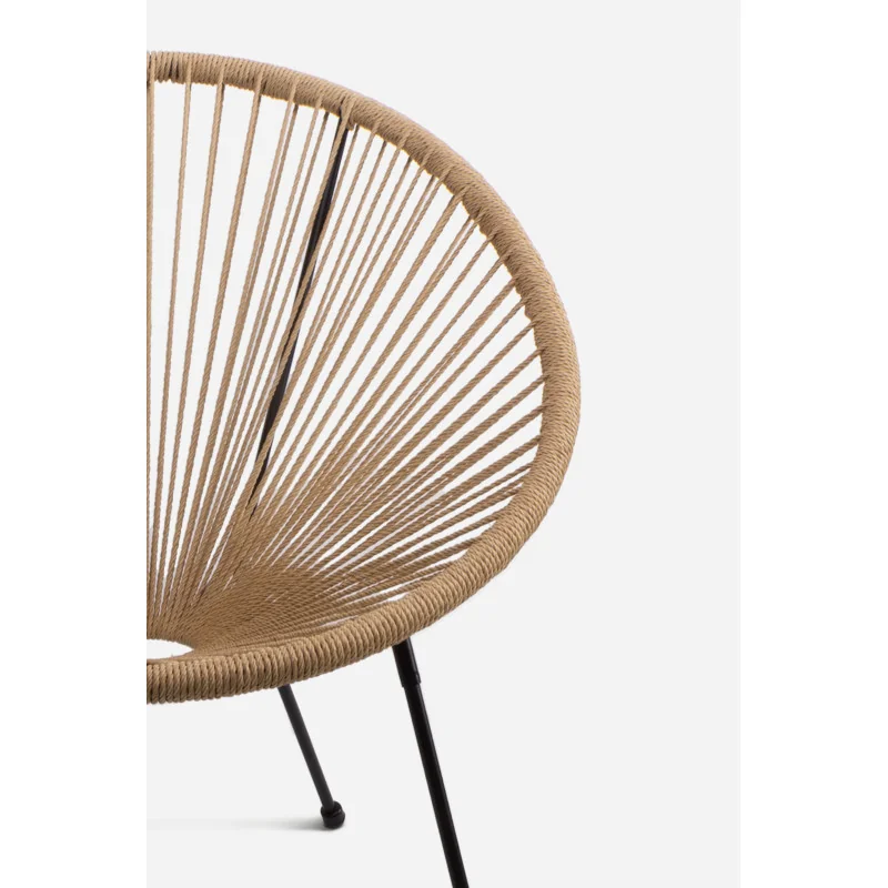 Silla modelo Acapulco de acero y ratán