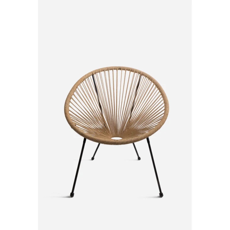 Silla modelo Acapulco de acero y ratán