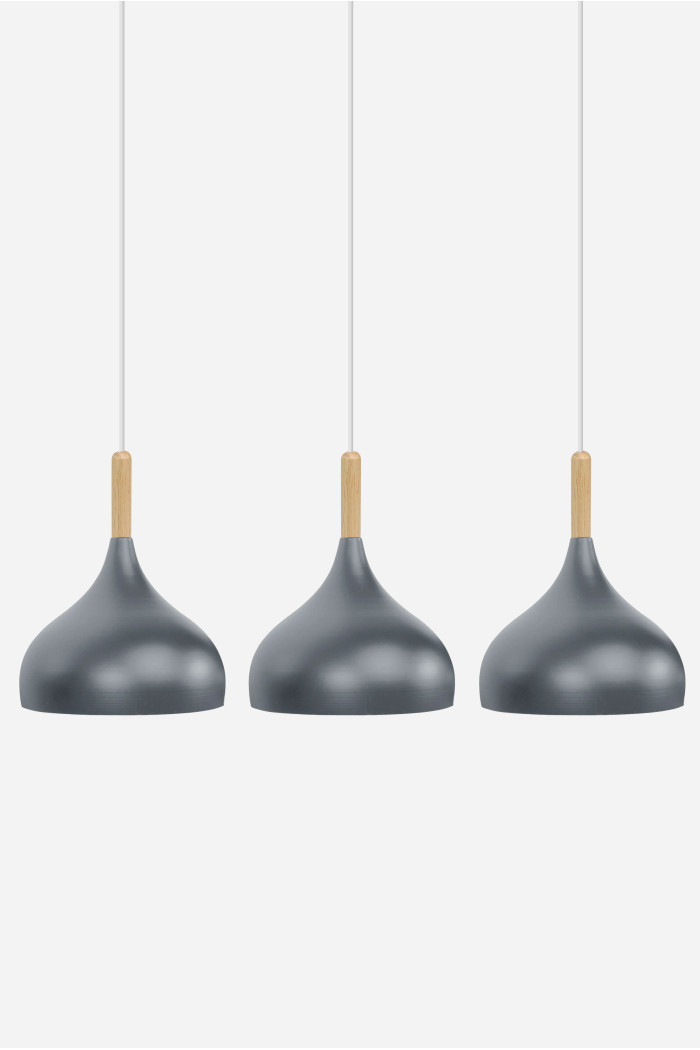 Lámpara de Techo en Aluminio y Madera - Orit