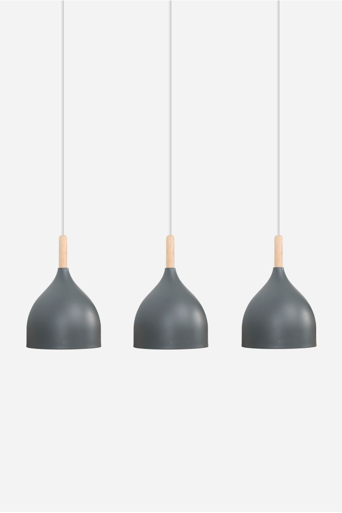 Lámpara de Techo en Aluminio y Madera - Vasti