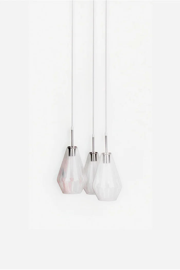 Lámpara de techo diseño en metal y cristal