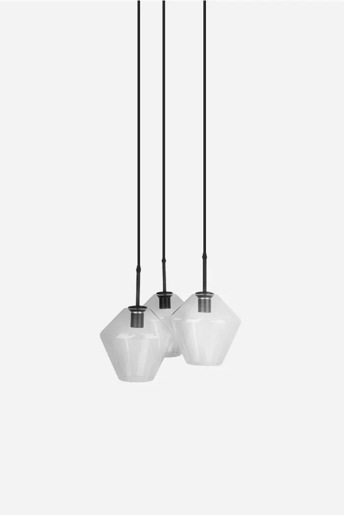 Lámpara de techo en metal y cristal