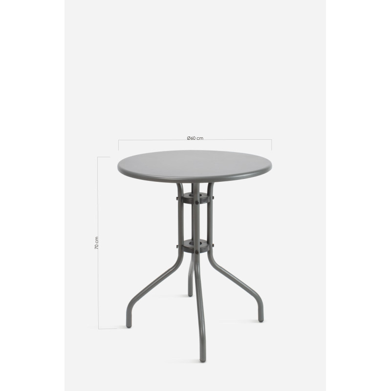 Mesa Redonda de Metal para Jardín Ø60 cm - 3 Colores
