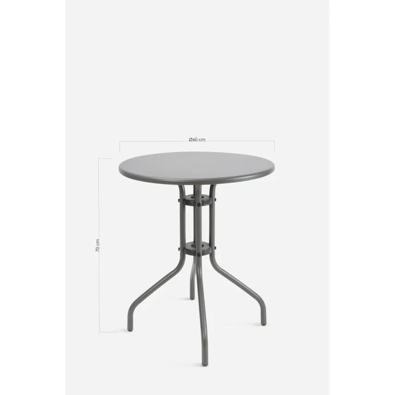 Mesa Redonda de Metal para Jardín Ø60 cm - 3 Colores