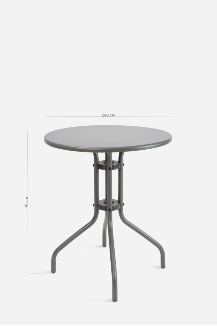 Mesa Redonda de Metal para Jardín Ø60 cm - 3 Colores