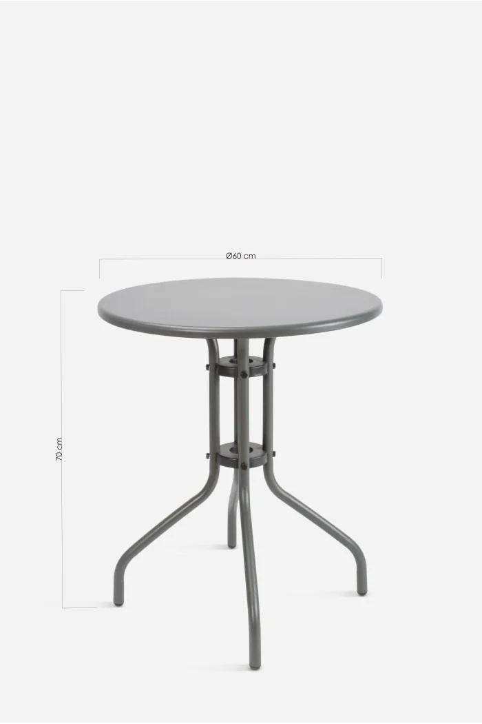 Mesa Redonda de Metal para Jardín Ø60 cm - 3 Colores