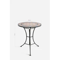 Mesa Redonda de Hierro Forjado para Jardín 3 Modelos - Ø60x72 cm