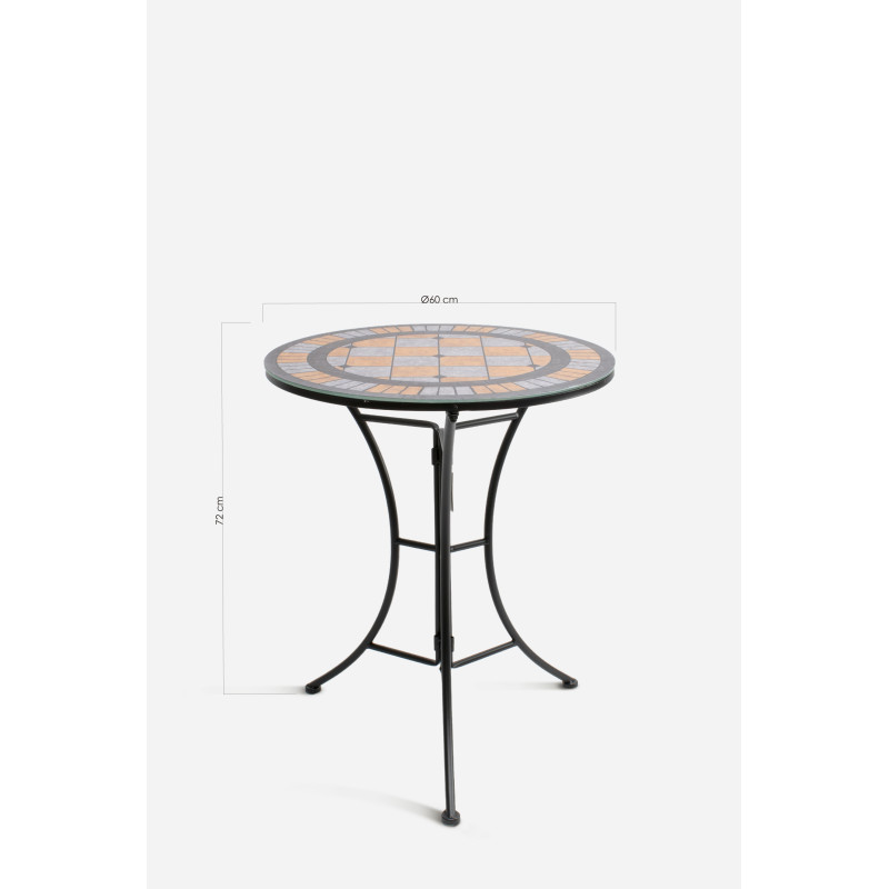 Mesa Redonda de Hierro Forjado para Jardín - 3 Modelos - Ø60x72 cm