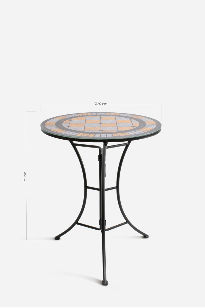 Mesa Redonda de Hierro Forjado para Jardín - 3 Modelos - Ø60x72 cm