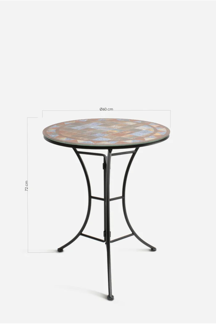 Mesa Redonda de Hierro Forjado para Jardín 3 Modelos - Ø60x72 cm