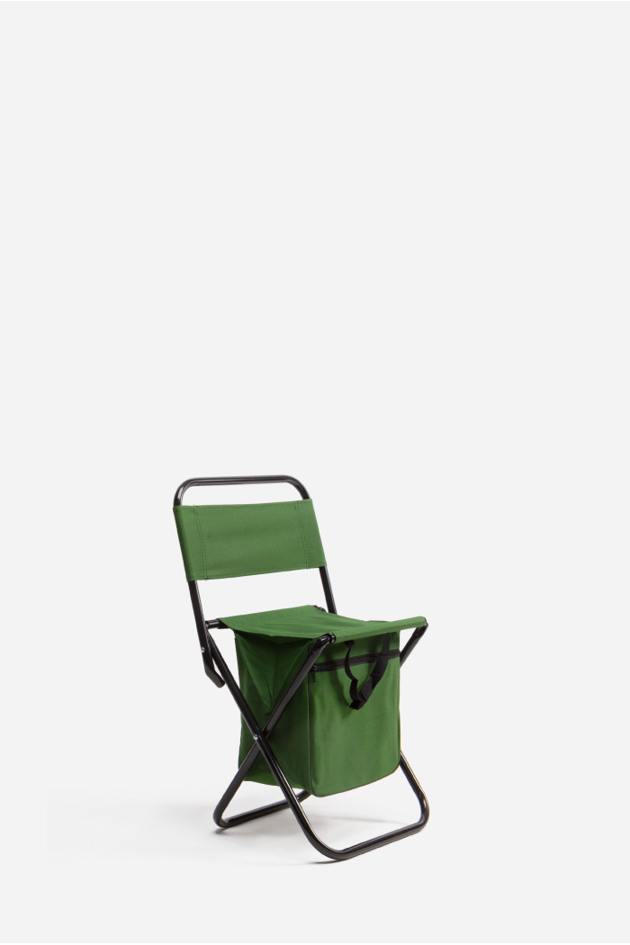 Taburete de Camping Plegable y Ligero con Bolsillo - 3 Colores - 35x35x58 cm