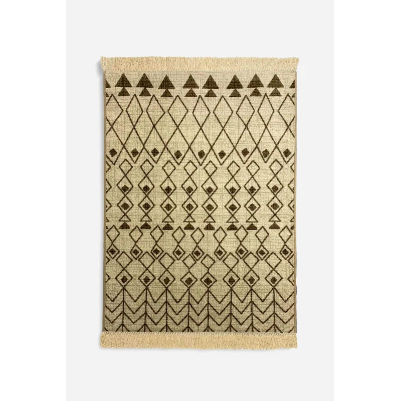 Alfombra Étnica Vintage con Flecos Antideslizante - 2 Tamaños