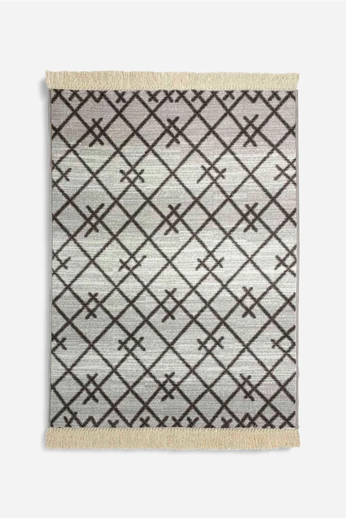 Alfombra Étnica Vintage con Flecos Antideslizante - 2 Tamaños