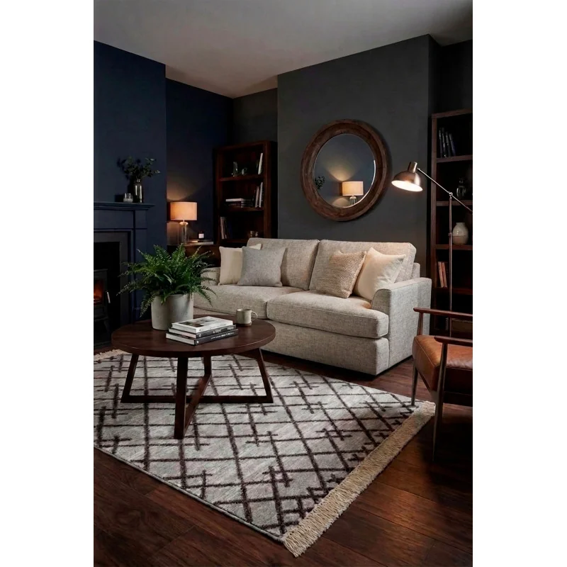 Alfombra Étnica Vintage con Flecos Antideslizante - 3 Tamaños