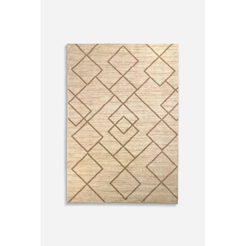 Alfombra de Microfibra con Diseño de Líneas y Rombos - 3 Tamaños