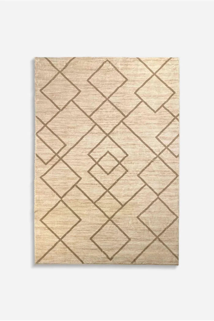 Alfombra de Microfibra con Diseño de Líneas y Rombos - 3 Tamaños