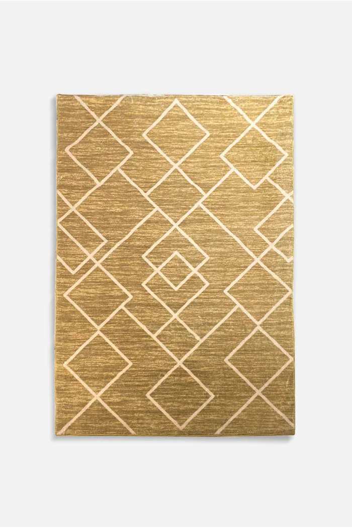 Alfombra de Microfibra con Diseño de Líneas y Rombos - 3 Tamaños